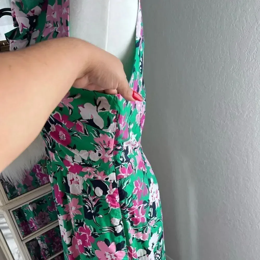 J.Crew ruffled floral midi dress